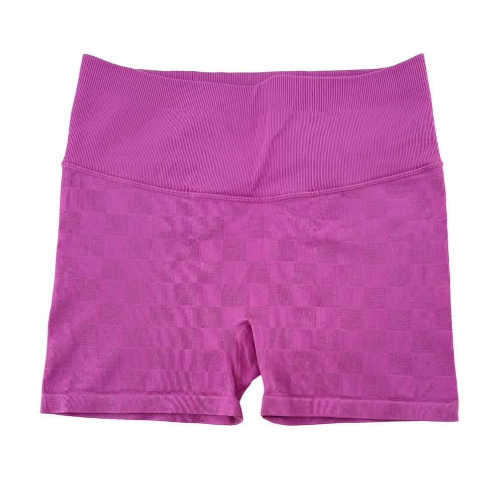 JoyLab Pink Checkered Seamless Bike Shorts High Rise Magenta Medium
